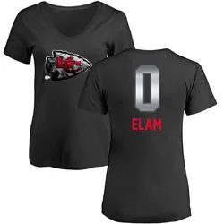 Kaiir Elam Kansas City Chiefs Women's Black by Midnight Mascot T-Shirt -