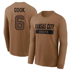Kenny Cook Kansas City Chiefs Men's Brown 2023 Salute To Service Long Sleeve T-Shirt