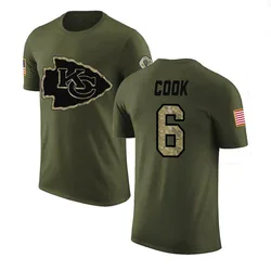 Kenny Cook Kansas City Chiefs Men's Legend Olive Salute to Service T-Shirt