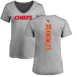 Kevin Knowles Kansas City Chiefs Women's Backer V-Neck T-Shirt - Ash