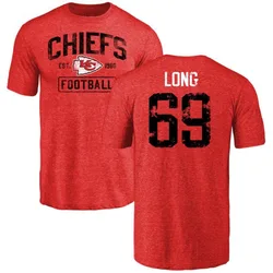 Kyle Long Kansas City Chiefs Men's Red Distressed Name & Number Tri-Blend T-Shirt
