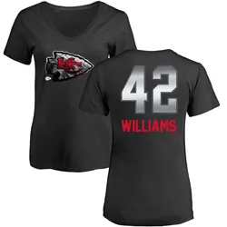 Major Williams Kansas City Chiefs Women's Black by Midnight Mascot T-Shirt -