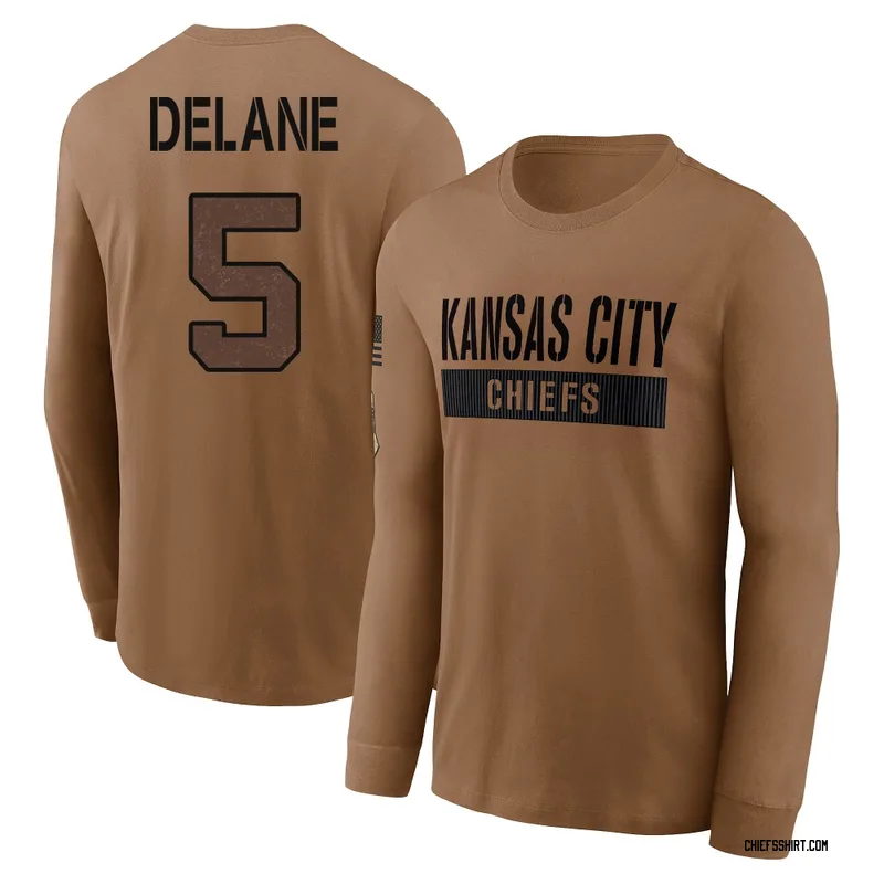 Mansoor Delane Kansas City Chiefs Men's Brown 2023 Salute To Service Long Sleeve T-Shirt