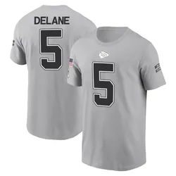 Mansoor Delane Kansas City Chiefs Men's Gray 2024 Salute to Service Name & Number T-Shirt