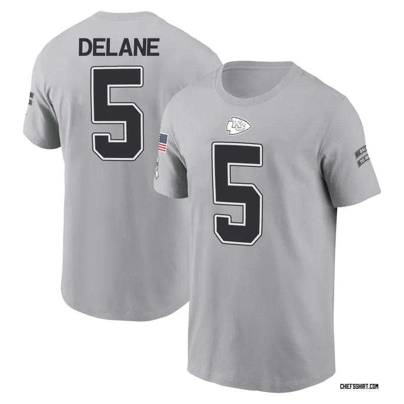Mansoor Delane Kansas City Chiefs Men's Gray 2024 Salute to Service Name & Number T-Shirt