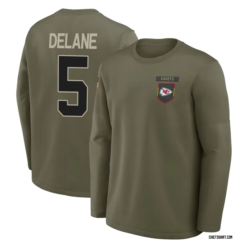 Mansoor Delane Kansas City Chiefs Men's Olive 2025 Salute to Service Sideline Coaches Long Sleeve T-Shirt