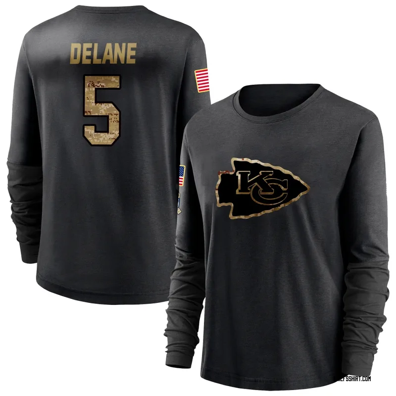 Mansoor Delane Kansas City Chiefs Women's Black 2020 Salute To Service Sideline Performance Long Sleeve T-Shirt