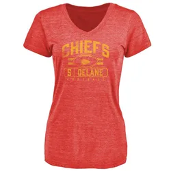 Mansoor Delane Kansas City Chiefs Women's Red by Flanker Tri-Blend T-Shirt -