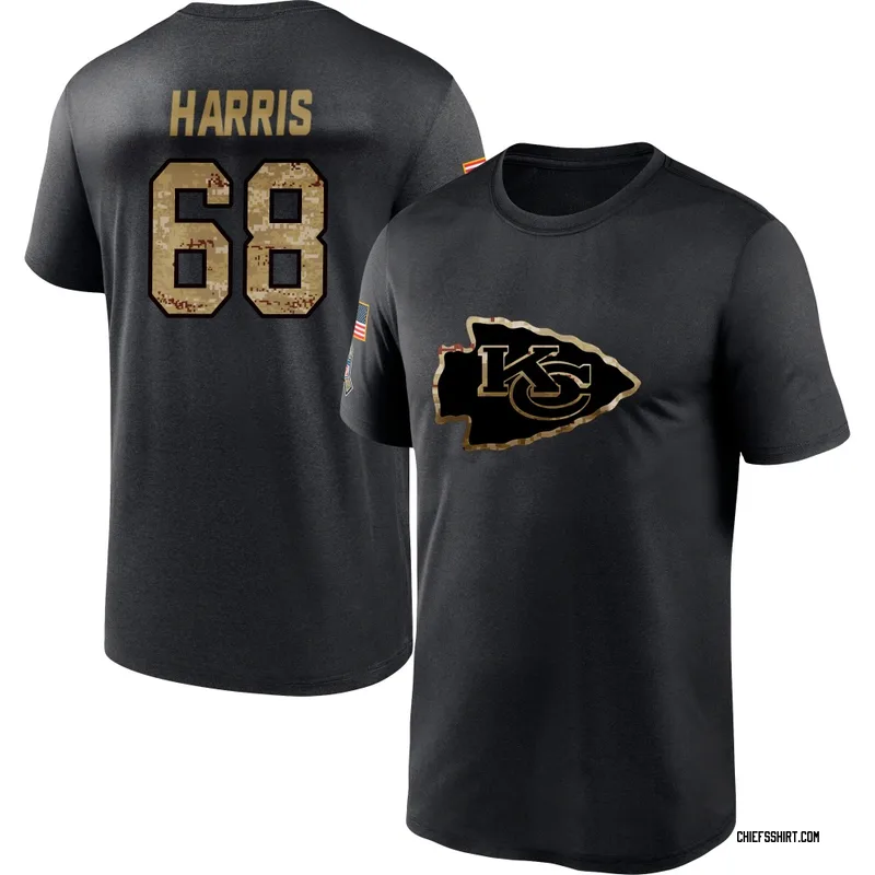 Marcus Harris Kansas City Chiefs Men's Black 2020 Salute To Service Performance T-Shirt