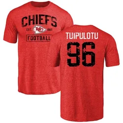 Marlon Tuipulotu Kansas City Chiefs Men's Red Distressed Name & Number Tri-Blend T-Shirt