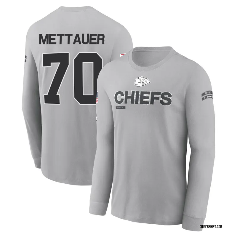 McKade Mettauer Kansas City Chiefs Youth Gray 2024 Salute to Service Long Sleeve T-Shirt