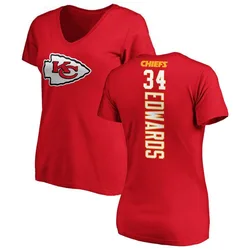 Mike Edwards Kansas City Chiefs Women's Red Backer Slim Fit T-Shirt -
