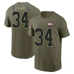 Mike Edwards Kansas City Chiefs Youth Olive 2025 Salute to Service Name & Number T-Shirt