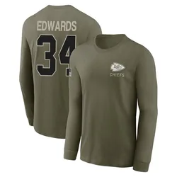 Mike Edwards Kansas City Chiefs Youth Olive 2025 Salute to Service Sideline Long Sleeve T-Shirt