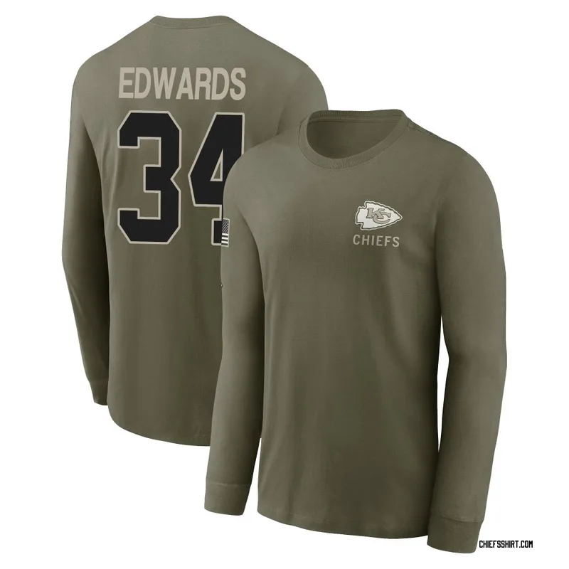 Mike Edwards Kansas City Chiefs Youth Olive 2025 Salute to Service Sideline Long Sleeve T-Shirt