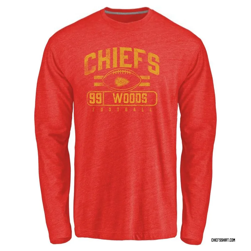 Peter Woods Kansas City Chiefs Men's Red by Flanker Tri-Blend Long Sleeve T-Shirt -