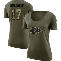 Shane Buechele Kansas City Chiefs Women's Legend Olive Salute to Service Scoop Neck T-Shirt