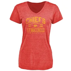 Shane Buechele Kansas City Chiefs Women's Red by Flanker Tri-Blend T-Shirt -