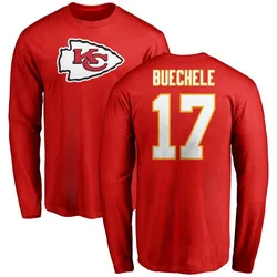 Shane Buechele Kansas City Chiefs Youth Red Name & Number Logo Long Sleeve T-Shirt -
