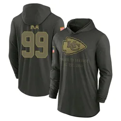 Siaki Ika Kansas City Chiefs Men's Forest/Green 2025 Salute to Service Sideline Lightweight Hooded Pullover Long Sleeve T-Shirt
