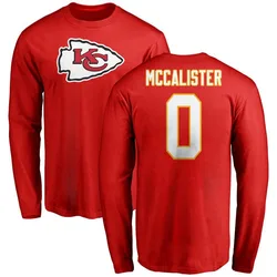 Tanner McCalister Kansas City Chiefs Youth Red Name & Number Logo Long Sleeve T-Shirt -