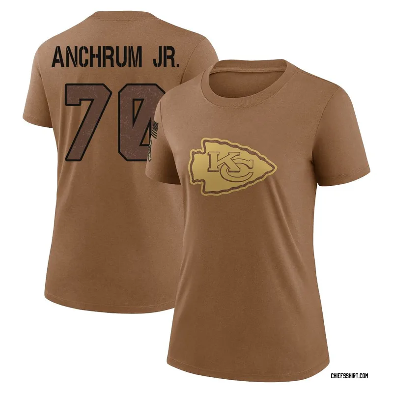 Tremayne Anchrum Jr. Kansas City Chiefs Women's Legend Brown 2023 Salute To Service Performance T-Shirt
