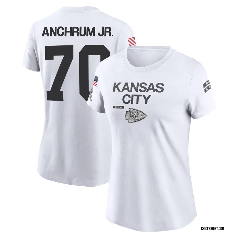 Tremayne Anchrum Jr. Kansas City Chiefs Women's Legend White 2024 Salute to Service Performance T-Shirt