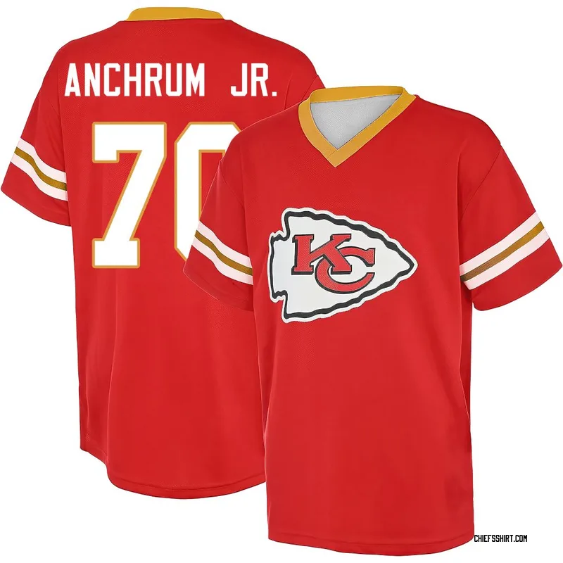 Tremayne Anchrum Jr. Kansas City Chiefs Youth Red Name & Number Game Day V-Neck T-Shirt