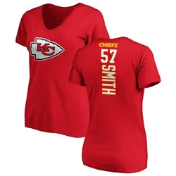 Tyreke Smith Kansas City Chiefs Women's Red Backer Slim Fit T-Shirt -