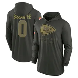 Wesley Bissainthe Kansas City Chiefs Youth Forest/Green 2025 Salute to Service Sideline Lightweight Hooded Pullover Long Sleeve 