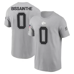 Wesley Bissainthe Kansas City Chiefs Youth Gray 2024 Salute to Service Name & Number T-Shirt